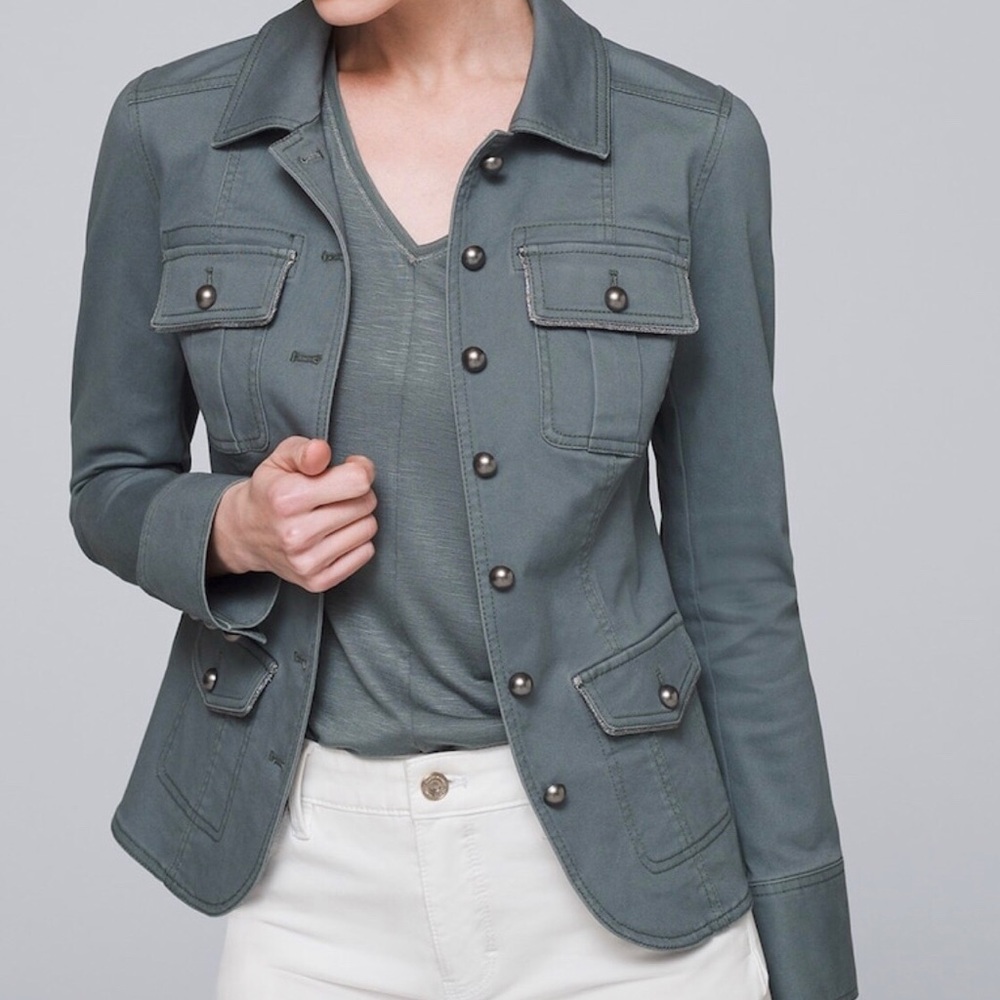 ⭐️NEW⭐️White House Black Market (WHBM) Military Style Jacket - Picture 1 of 12